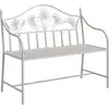 Image de Banc de jardin vidaXL blanc antique 104 x 52,5 x 89 cm en acier