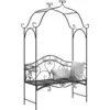 Image de Banc de jardin vidaXL noir 121 x 48 x 200 cm en acier