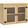 Image de Armoire vidaXL SKI, brun miel, 80 x 32 x 60 cm, en pin massif