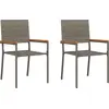 Image de vidaXL Chaises de jardin empilables, lot de 2, gris et marron, 54 x 56 x 90 cm