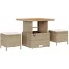 Image de Ensemble de salon de jardin VidaXL en polyrotin beige