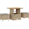 Image de Ensemble de salon de jardin VidaXL en polyrotin beige