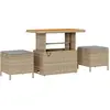 Image de Ensemble de salon de jardin VidaXL en polyrotin beige