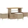 Image de Ensemble de salon de jardin VidaXL en polyrotin beige