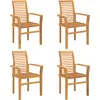 Image de vidaXL Chaise de salle à manger 4 pièces Marron 62 x 55 x 94 cm Bois massif Teck