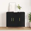 Image de vidaXL Sideboard noir imitation chêne 90 x 34 x 80 cm Bois composite
