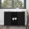 Image de Buffet vidaXL noir aspect chêne 100 x 35 x 70 cm