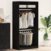 Image de vidaXL Armoire avec étagère noir aspect chêne 100 x 50 x 200 cm
