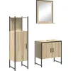 Image de vidaXL Ensemble de meubles de salle de bain avec étagère avec porte 3 pcs brun bois composite