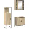 Image de vidaXL Ensemble de meubles de salle de bain avec étagère avec porte 3 pcs brun bois composite