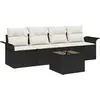 Image de vidaXL Ensemble de canapés avec coussins 5 pcs noir poly rotin