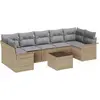 Image de vidaXL Ensemble de canapé de jardin avec coussins 8 pcs Beige Poly-Rattan