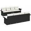 Image de vidaXL Ensemble de canapé de jardin avec coussins 9 pcs noir poly rotin