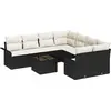 Image de vidaXL Ensemble de canapé de jardin avec coussins 9 pcs noir poly rotin