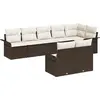 Image de Ensemble de canapés de jardin vidaXL avec coussins, 8 pièces, en polyrotin marron