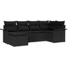 Image de vidaXL Ensemble de canapé de jardin avec coussins 6 pcs noir poly rotin