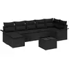 Image de vidaXL Ensemble de canapé de jardin avec coussins 8 pcs noir poly rotin