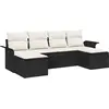 Image de vidaXL Ensemble de canapé de jardin avec coussins 6 pcs noir poly rotin