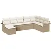 Image de vidaXL Ensemble de canapé de jardin avec coussins 8 pcs Beige Poly-Rattan