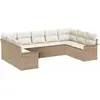 Image de vidaXL Ensemble canapé de jardin avec coussins beige polyrotin