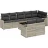 Image de Ensemble de canapés de jardin vidaXL, 9 pièces, gris clair, en polyrotin