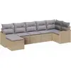 Image de vidaXL Ensemble de canapés de jardin 7 pièces beige en polyrotin