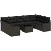 Image de Ensemble de canapés de jardin vidaXL en polyrotin noir