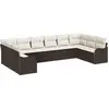 Image de Ensemble de canapés de jardin vidaXL, marron, 344 x 177,5 x 85 cm, en rotin synthétique