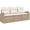 Image de vidaXL Ensemble canapé de jardin beige en polyrotin