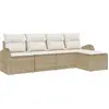 Image de vidaXL Ensemble canapé de jardin beige en polyrotin