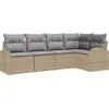 Image de vidaXL Ensemble de canapés avec coussins 5 pièces Beige Polyester