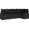 Image de vidaXL Ensemble canapé avec coussins Noir Polyester