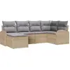 Image de vidaXL Ensemble canapé de jardin 6 pièces beige en polyrotin