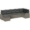 Image de vidaXL Ensemble de canapé de jardin avec coussins 7 pcs Gris Poly Rattan