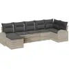 Image de Ensemble de canapés de jardin vidaXL avec coussins, 7 pièces, gris clair, rotin synthétique