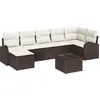 Image de Ensemble de canapés de jardin vidaXL, 8 pièces, couleur marron, matériau synthétique : rotin synthétique