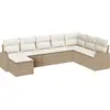 Image de vidaXL Ensemble de canapé de jardin avec coussins 8 pcs Beige Poly Rattan