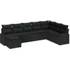 Image de vidaXL Ensemble de canapé de jardin avec coussins 8 pcs noir poly rotin