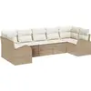 Image de vidaXL Ensemble canapé de jardin avec coussins 7 pièces Beige Poly Rotin