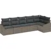 Image de vidaXL Ensemble de canapés avec coussins 6 pcs Gris Poly-Rotin