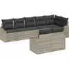 Image de Ensemble de canapés vidaXL avec coussins, 8 pièces, gris clair, rotin synthétique