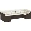 Image de Ensemble de salon vidaXL, 7 pièces, marron [Matériau synthétique] : rotin synthétique