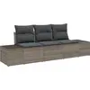 Image de vidaXL Ensemble de canapés avec coussins 3 pcs Gris Poly-Rotin