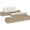 Image de Ensemble de salon vidaXL, 7 pièces, beige [synthétique] : rotin synthétique