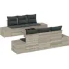 Image de vidaXL Ensemble canapé avec coussins 7 pcs gris clair Poly rotin