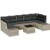 Image de Ensemble de canapés vidaXL avec coussins, 8 pièces, gris clair, rotin synthétique