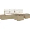 Image de Ensemble de salon vidaXL, 6 pièces, beige [synthétique] : rotin synthétique