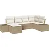 Image de vidaXL Ensemble de canapé de jardin avec coussins 6 pcs Beige et Crème Poly-Rotin