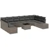 Image de vidaXL Ensemble de canapé de jardin avec coussins 11 pcs Gris Poly-Rotin