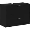 Image de vidaXL Armoire de salle de bain avec porte noire imitation chêne 78 x 37 x 59 cm